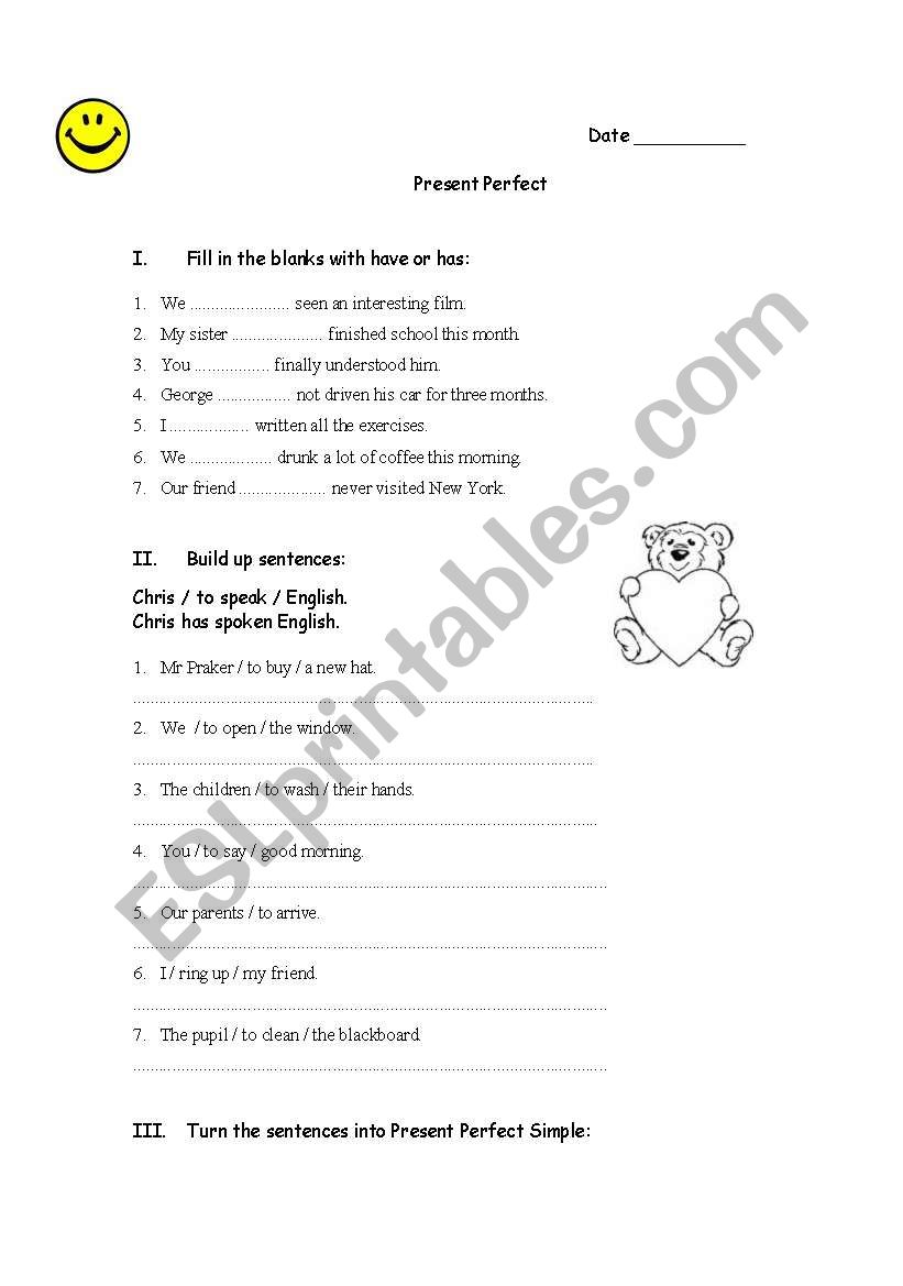 exercises with present simple worksheet