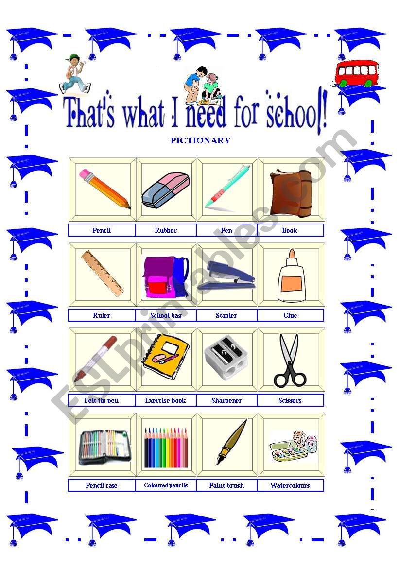 that-s-what-i-need-for-school-esl-worksheet-by-mariannina