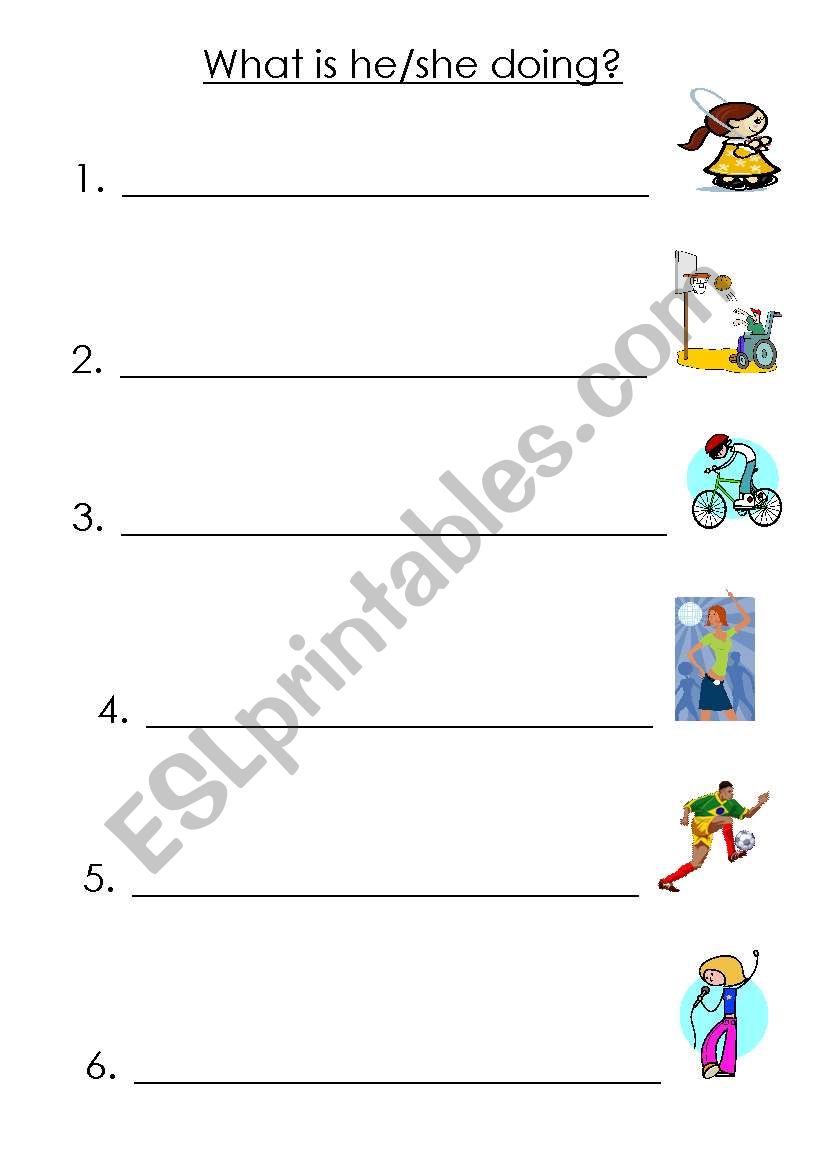 What is he/she doing? worksheet