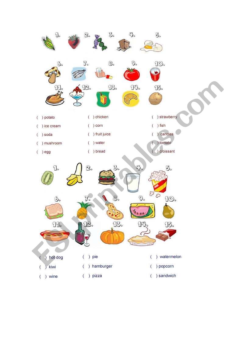 Food worksheet