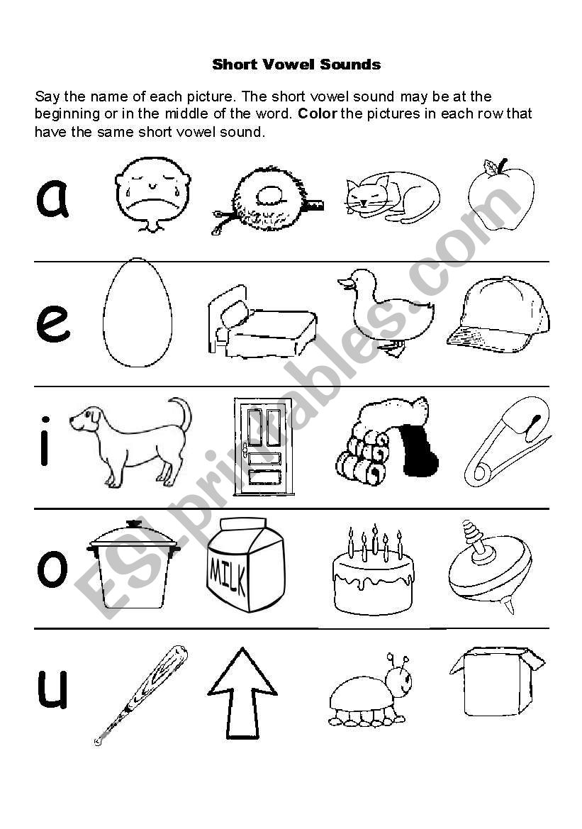 vowel sounds worksheets