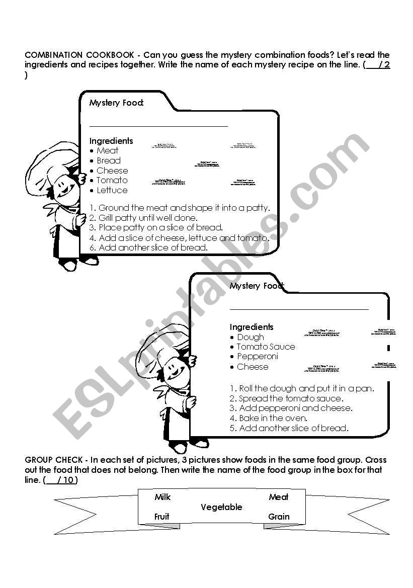 Food Pyramid worksheet