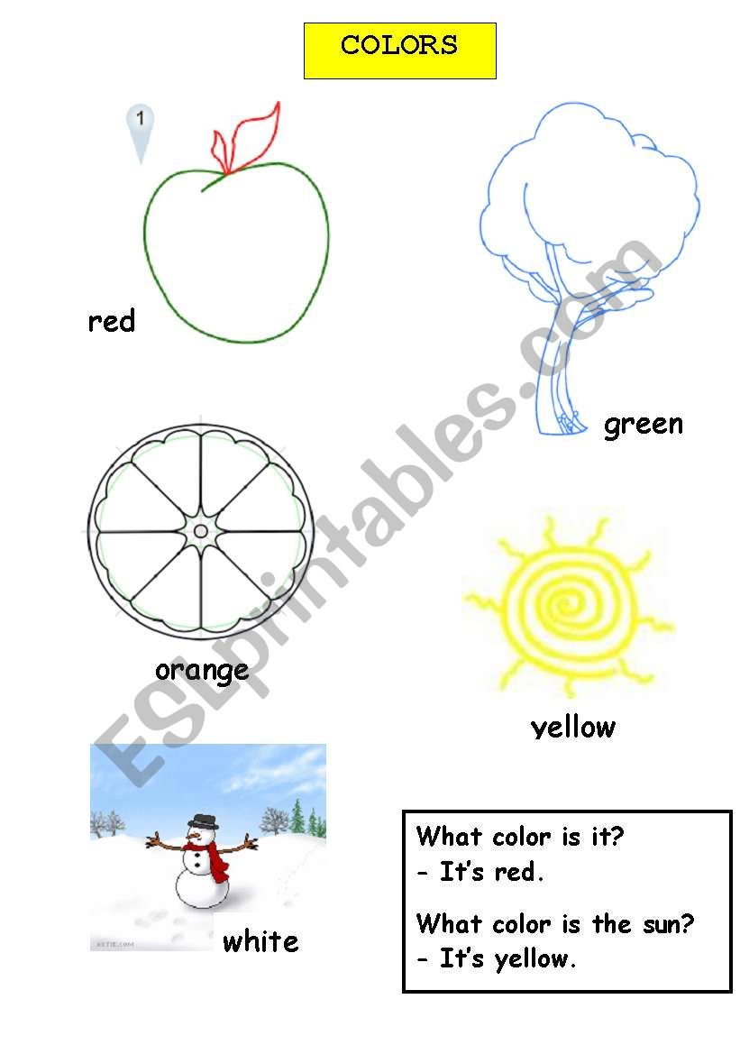 colors worksheet