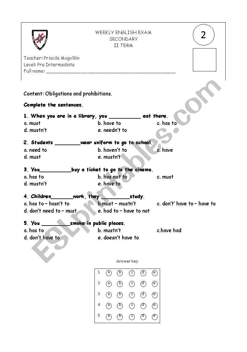 quiz worksheet