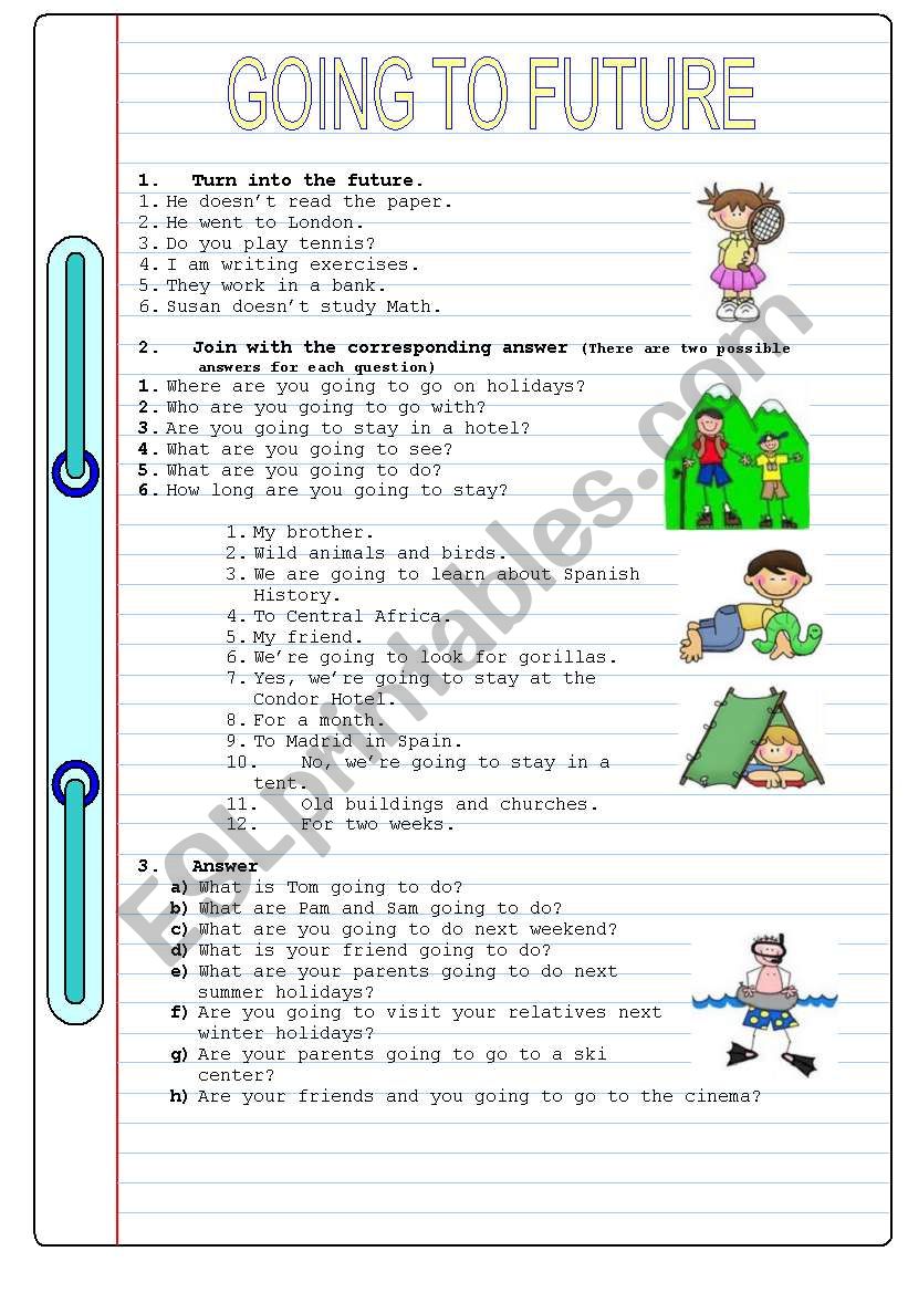 GOING TO FUTURE ESL Worksheet By Antoarg