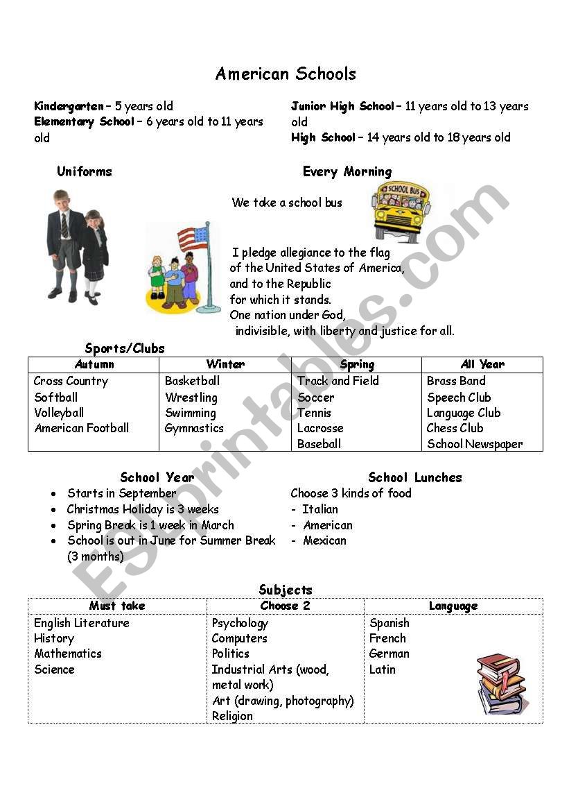 American School worksheet