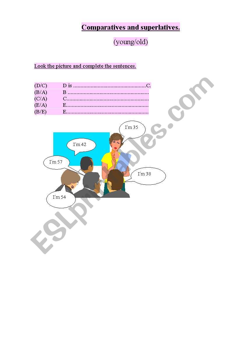 Comparatives and Superatives worksheet