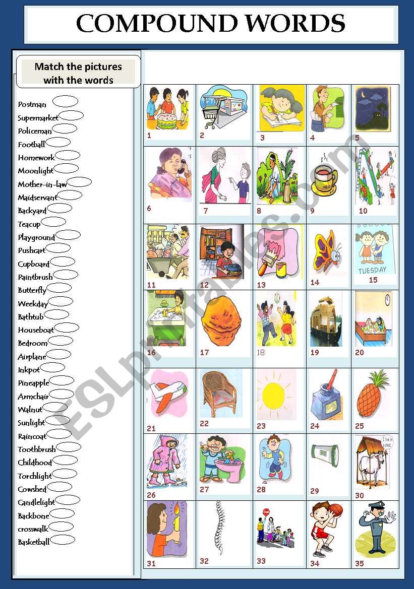 Compound Nouns Esl Worksheet By Jhansi Nouns Esl Nouns Nouns Grammar 