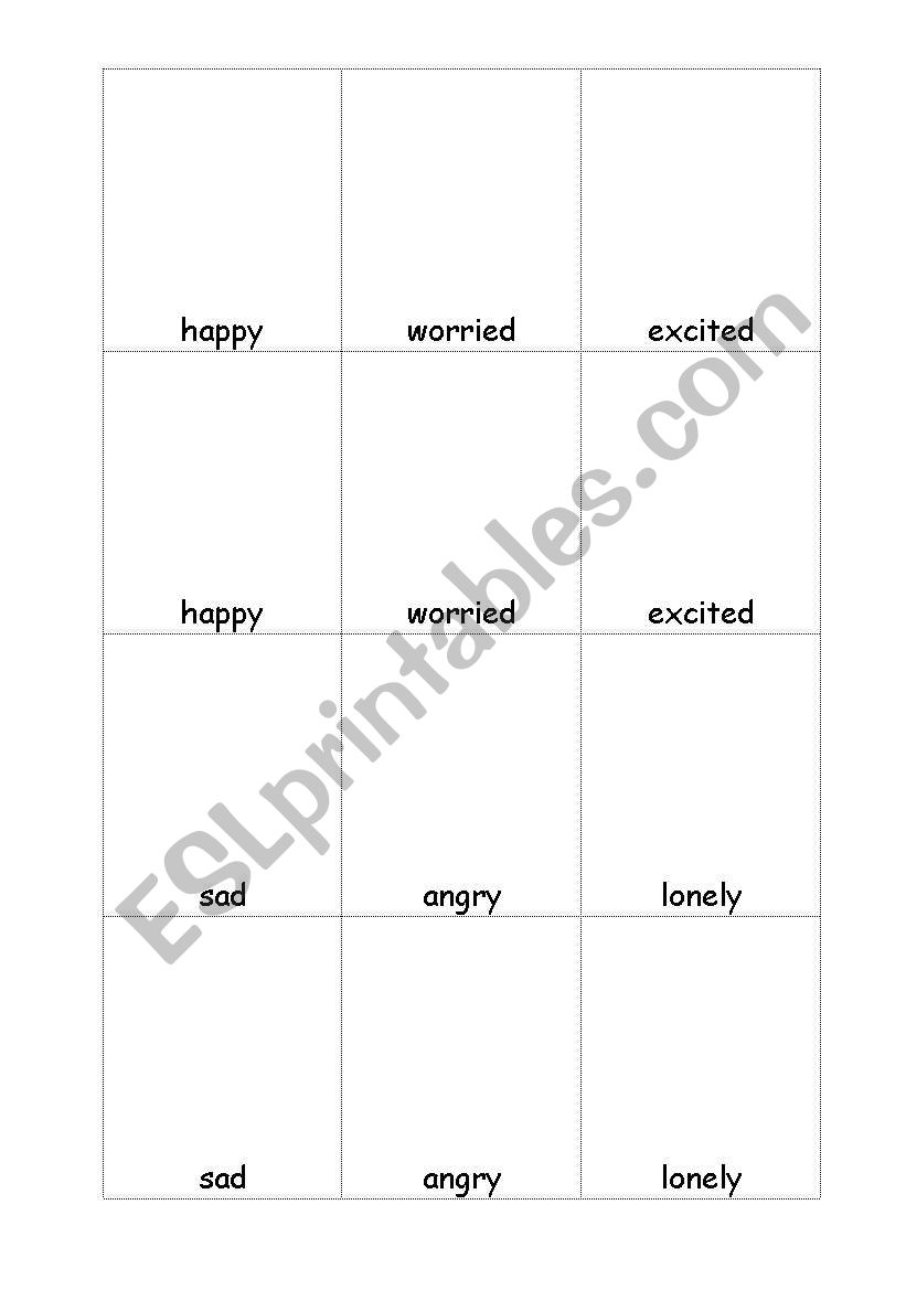 feelings pairs worksheet