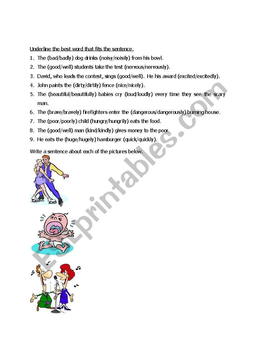 adverb exercises worksheet