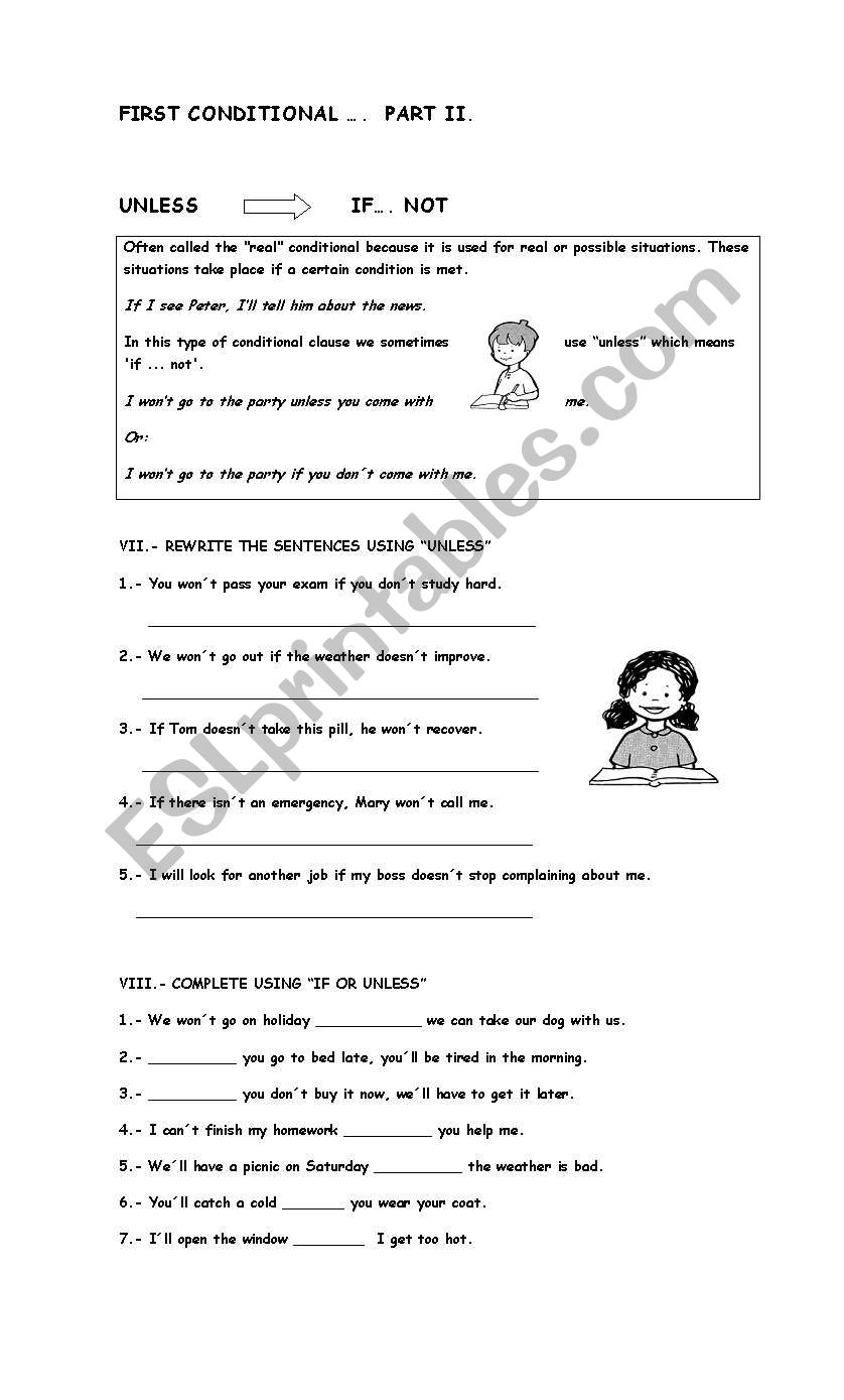 First  Conditional Part II   worksheet