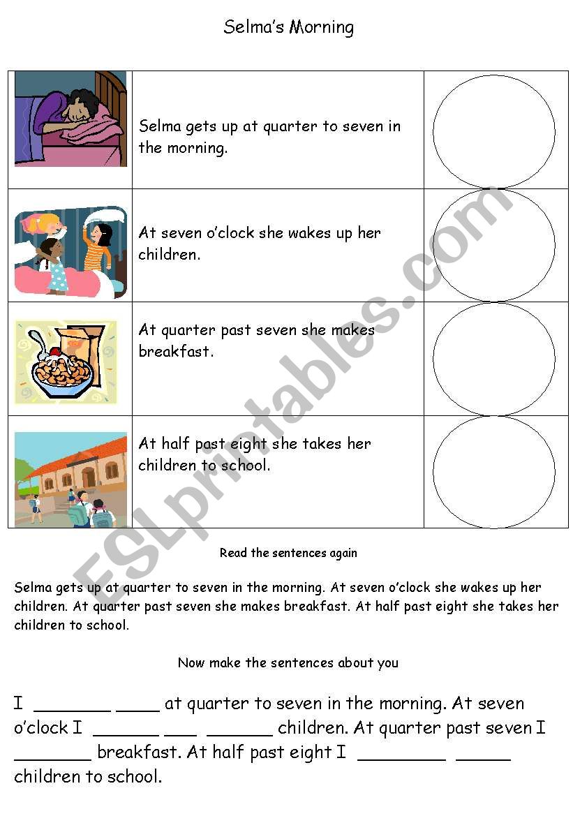 Selmas Morning worksheet