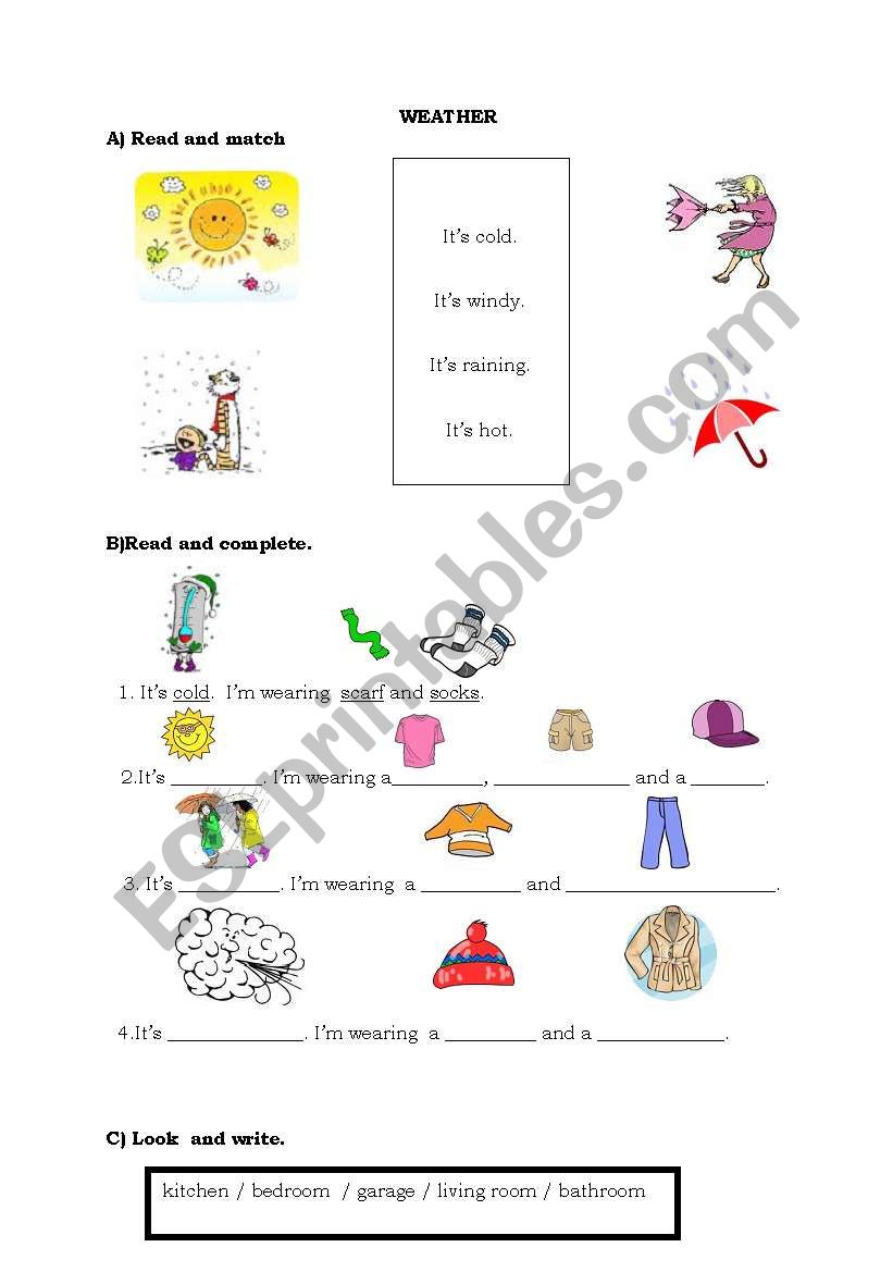 WEATHER / ROOMS worksheet