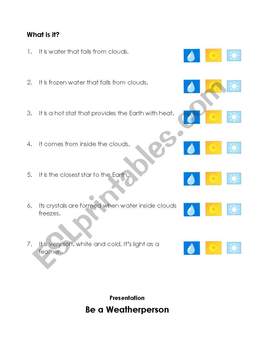 Weather condition worksheet