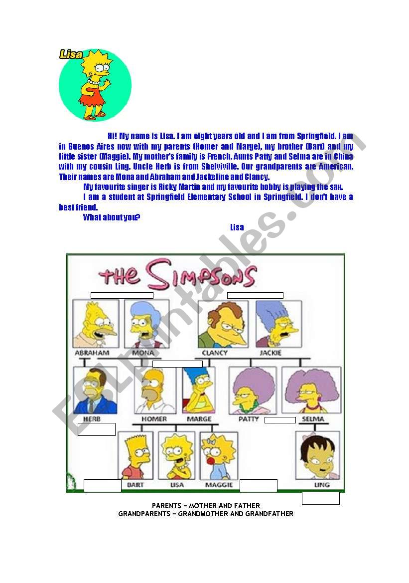 the simpsons worksheet