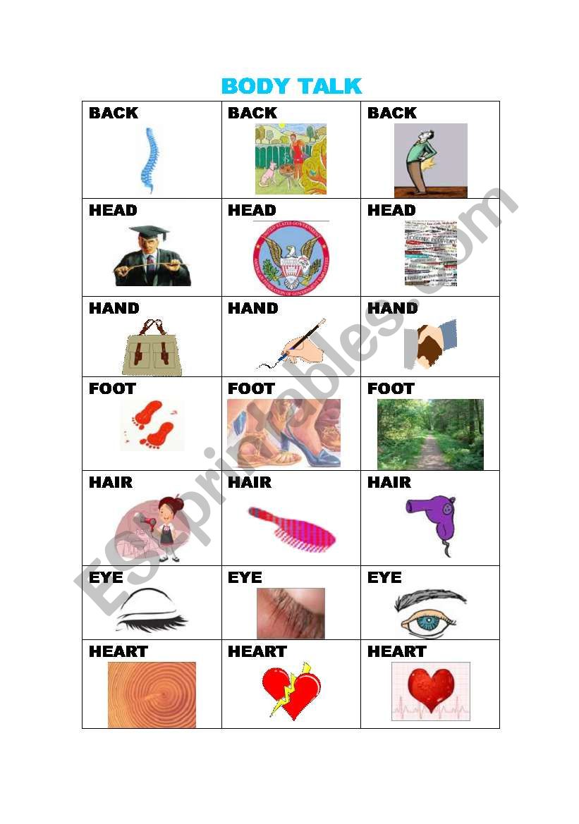 COMPOUNDS/BODY TALK/WITH KEY worksheet