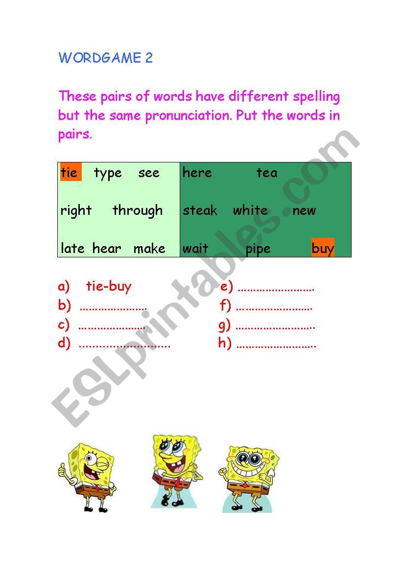 wordgame 2 worksheet