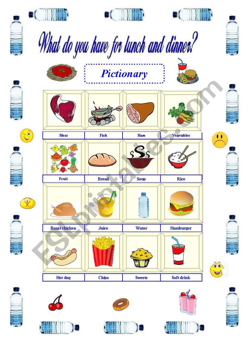 What Do You Have For Lunch And Dinner ESL Worksheet By Mariannina