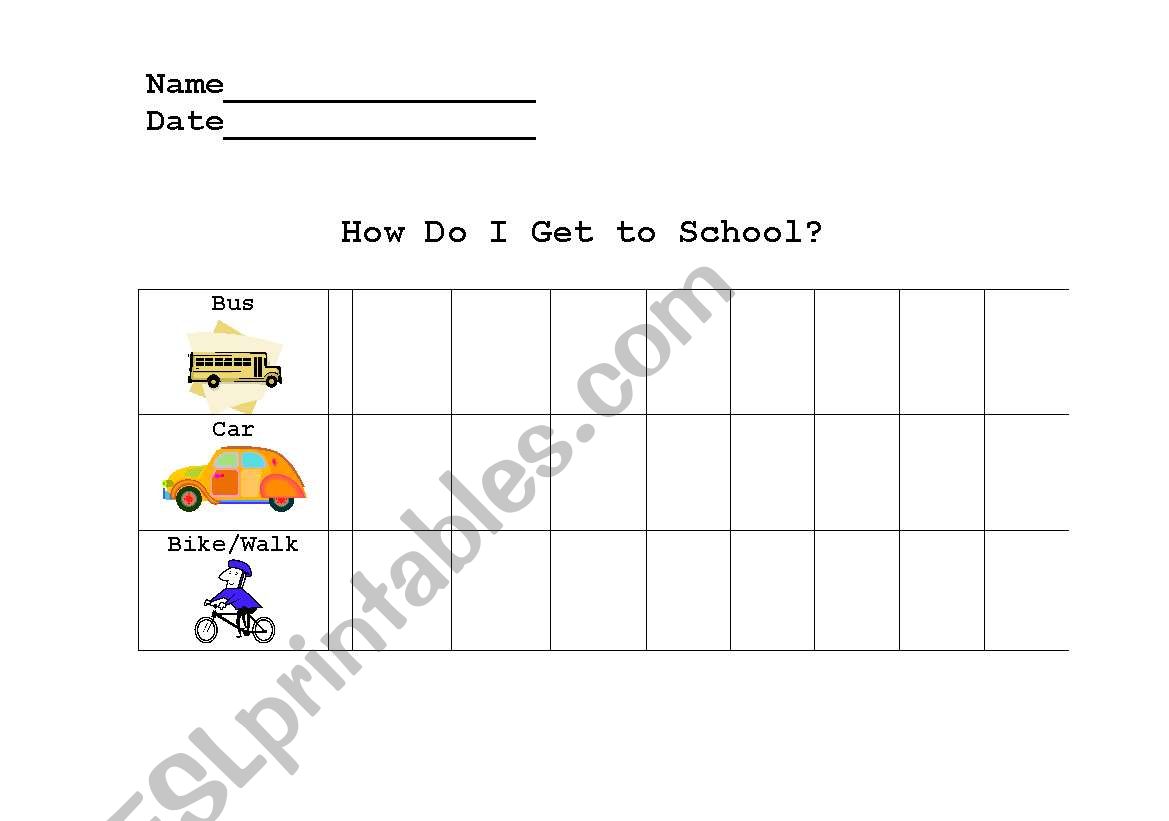 How Do I Come to School? worksheet