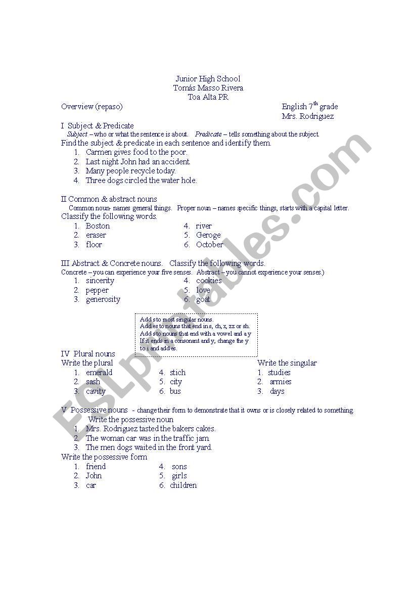 PRONOUNS worksheet