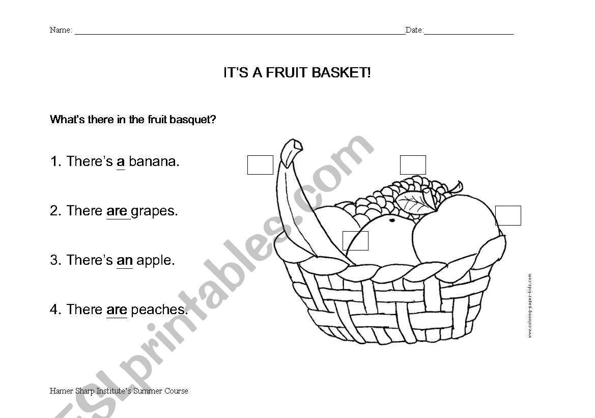 The fruit basket worksheet