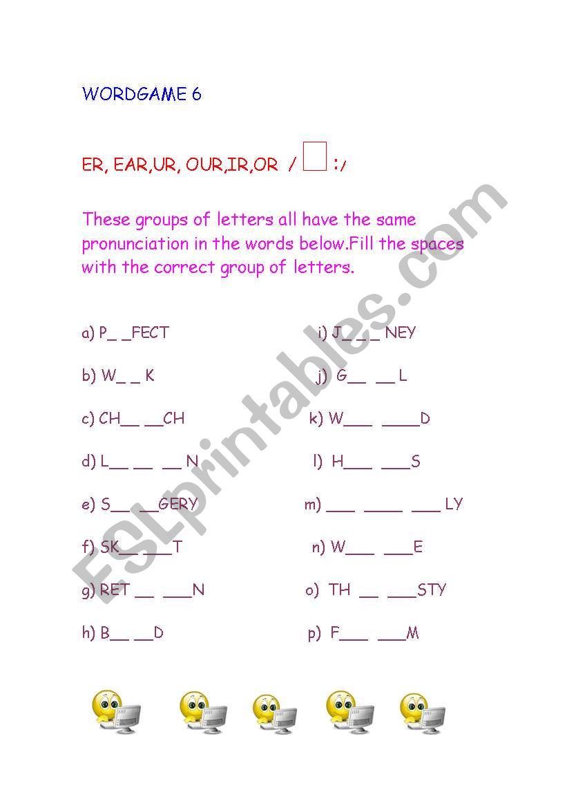 wordgame 6 worksheet