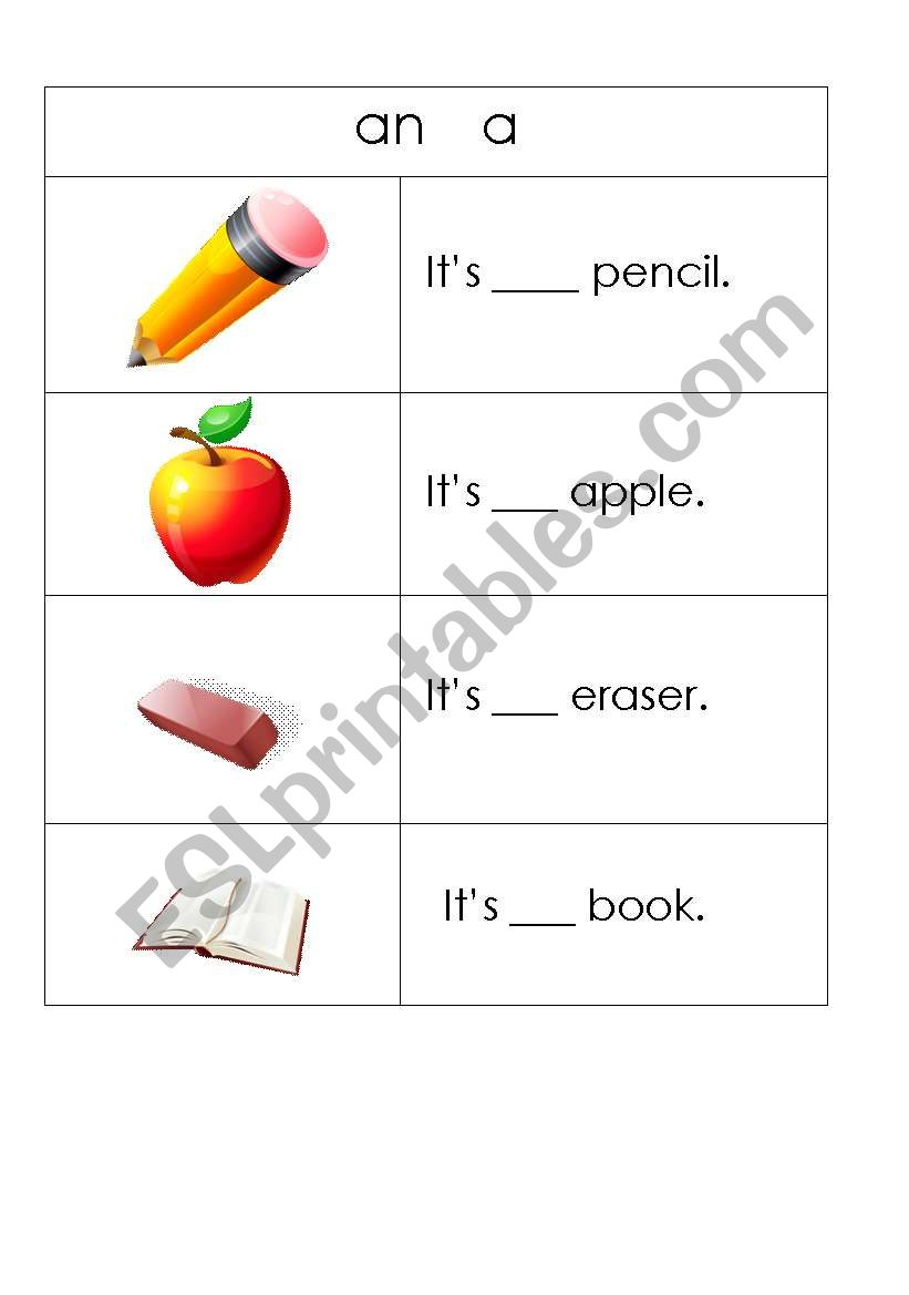 a or an worksheet