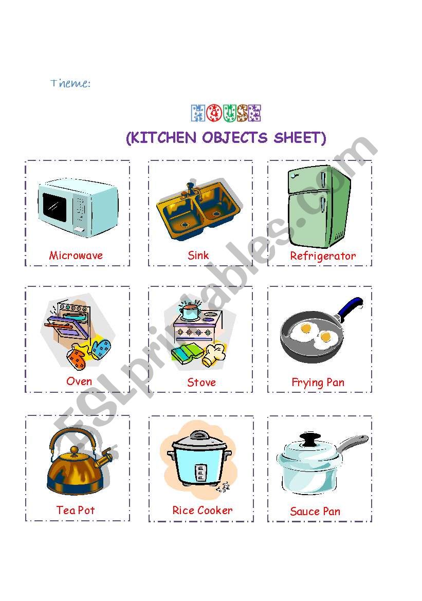 kitchen Objects 1 worksheet