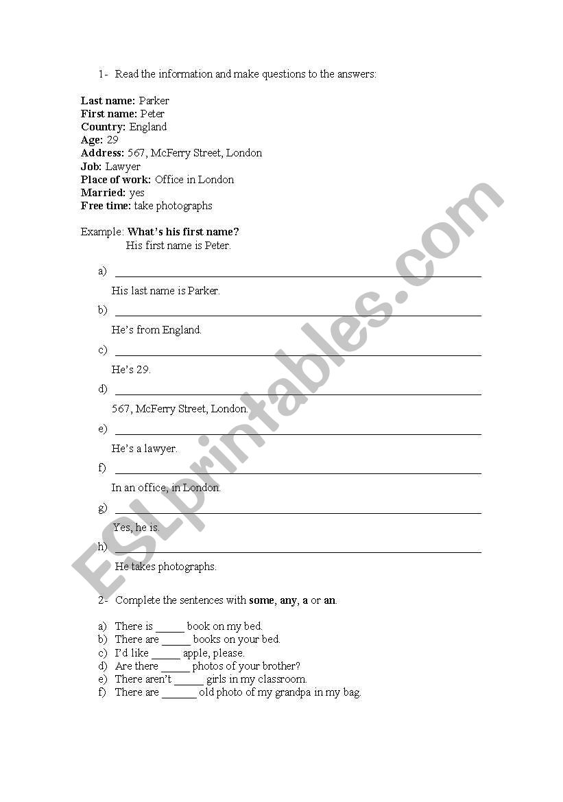 Review worksheet