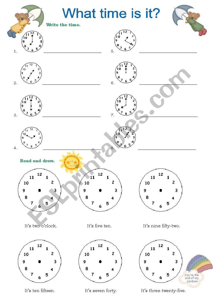 What time is it? worksheet