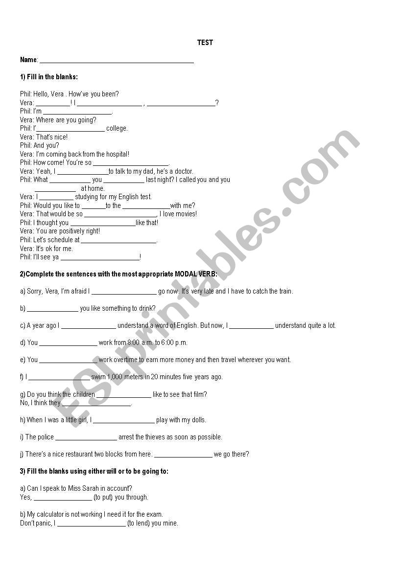 Test - Intermediary worksheet