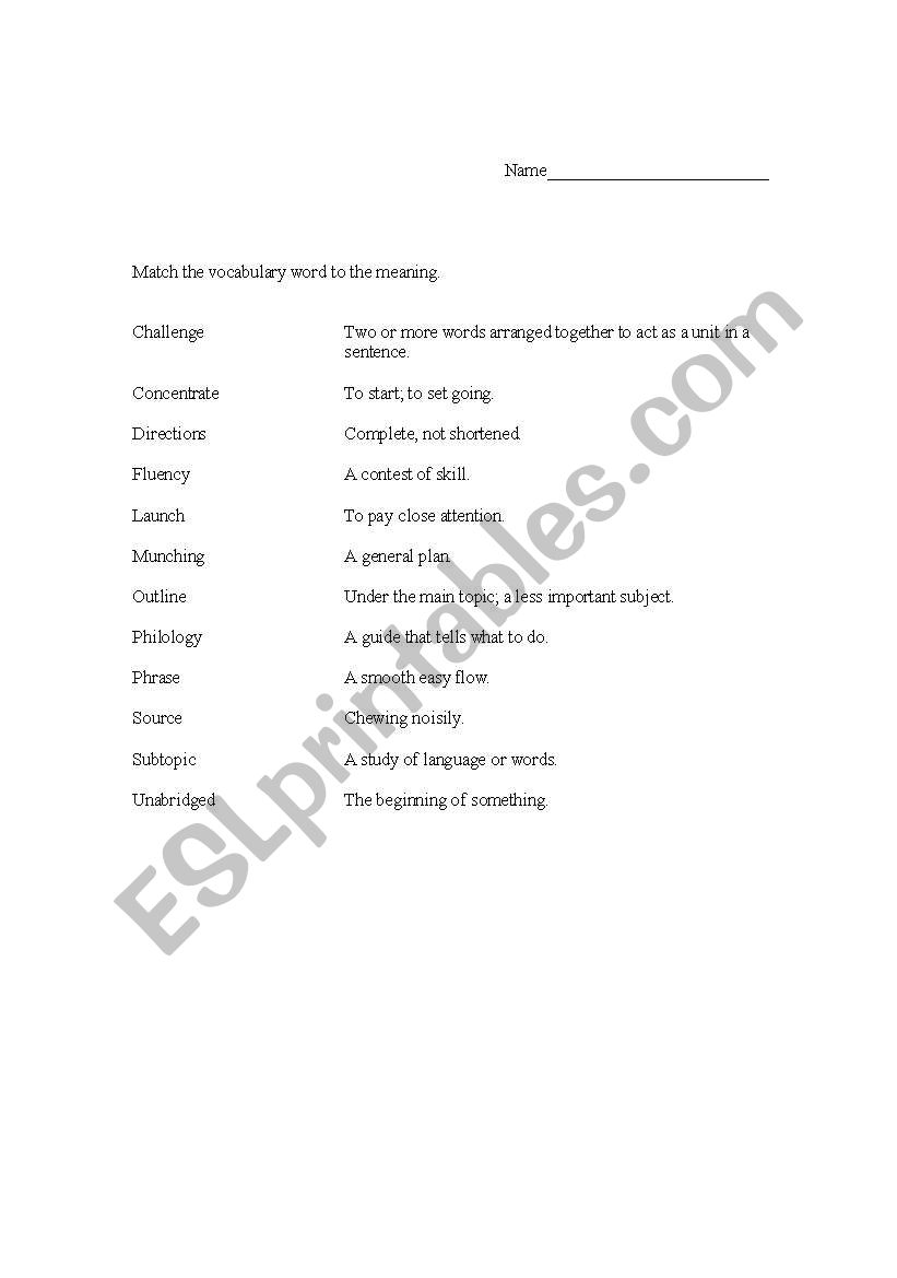 Fourth Grade Language Arts worksheet