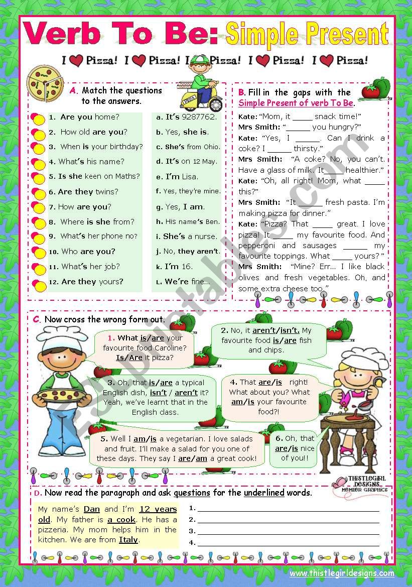 Present Simple Of Verb To Be Worksheet To Be Present Simple Worksheet 