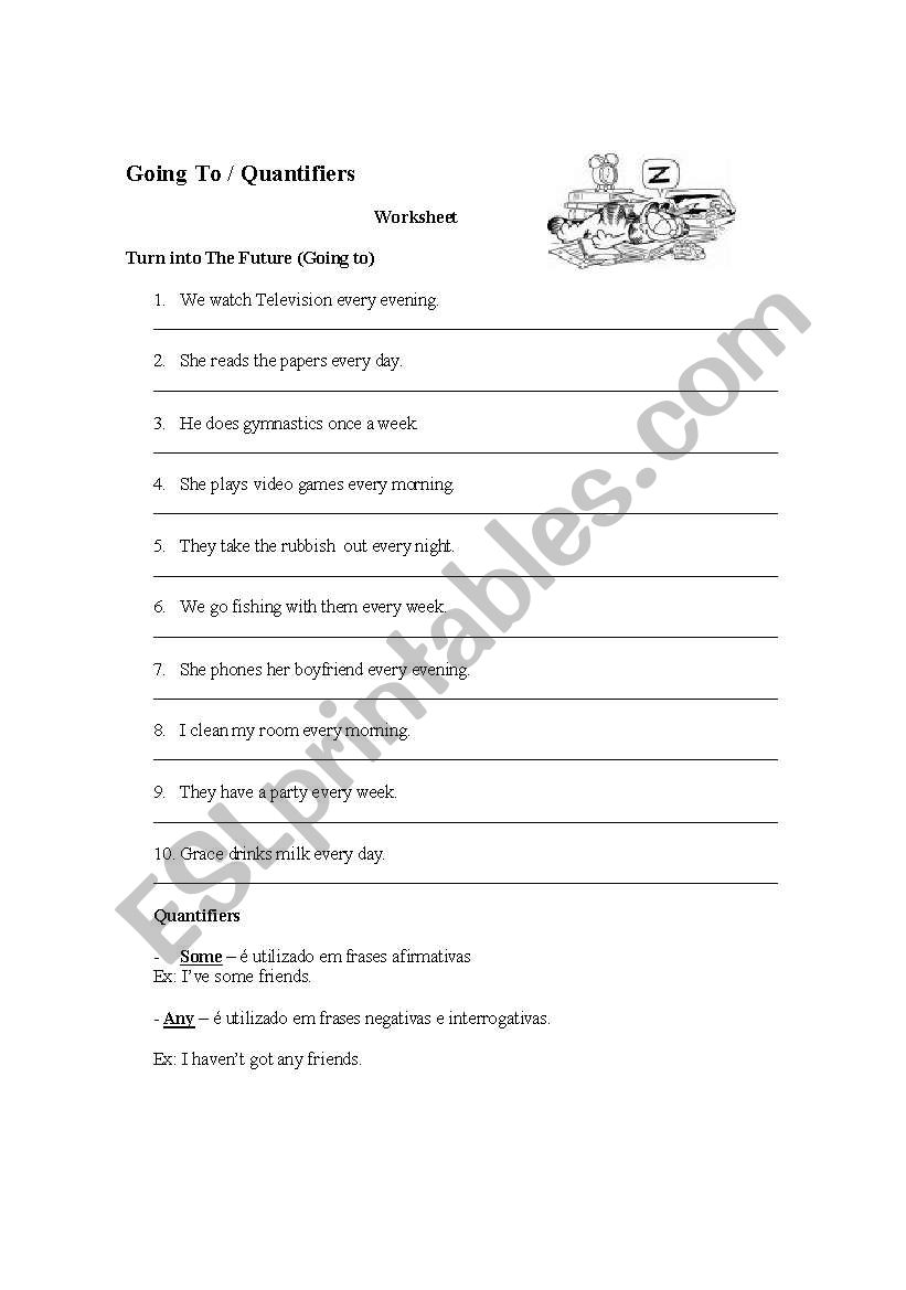 Going To And Quantifiers worksheet
