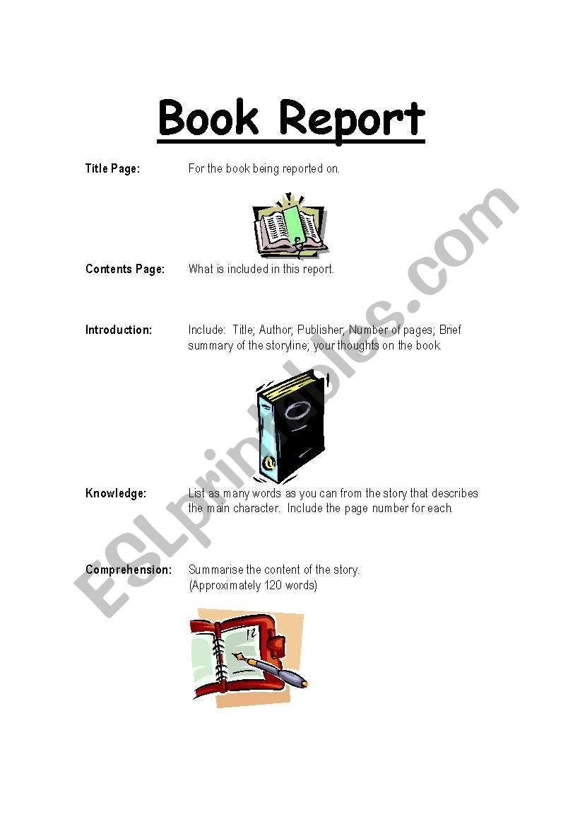 Book Report worksheet