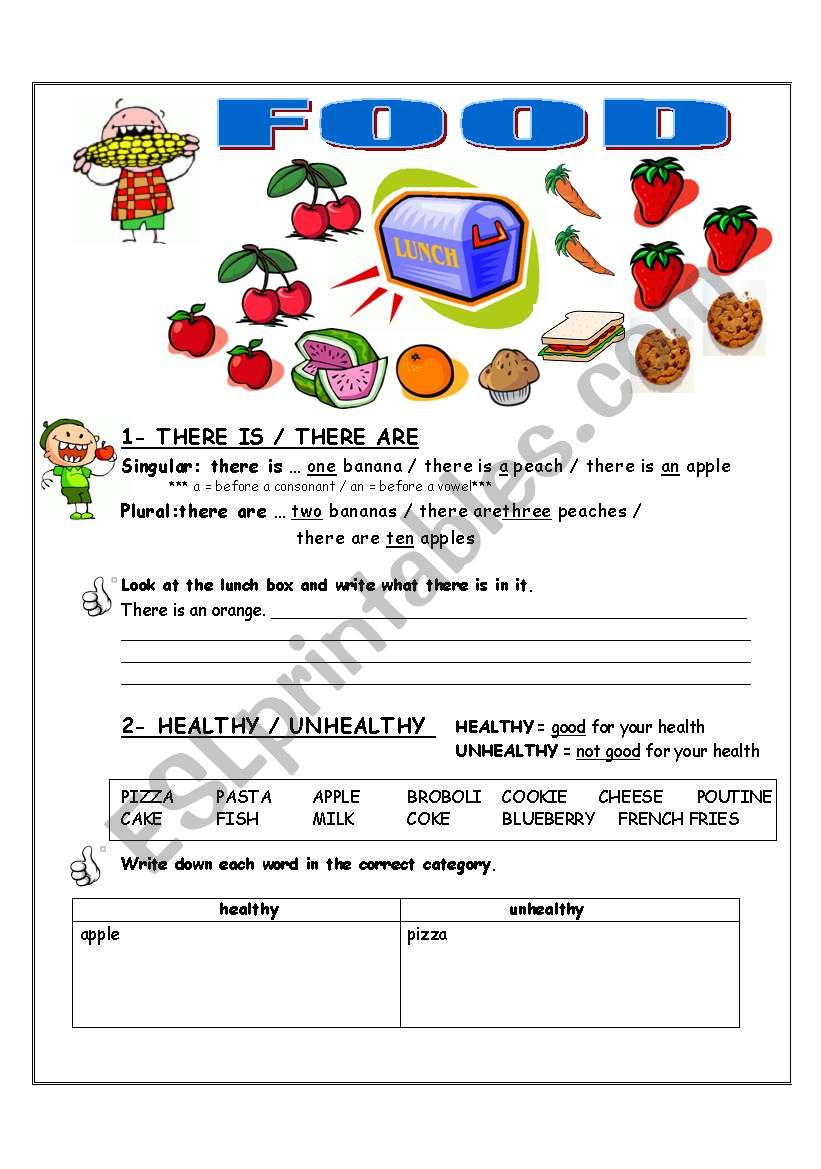 FOOD worksheet