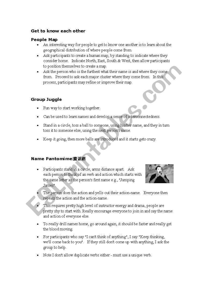 Get to know each other worksheet