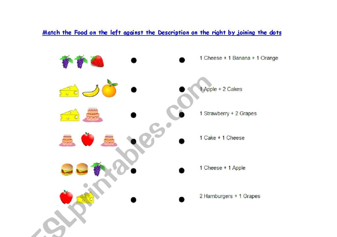 Count & match the food categories