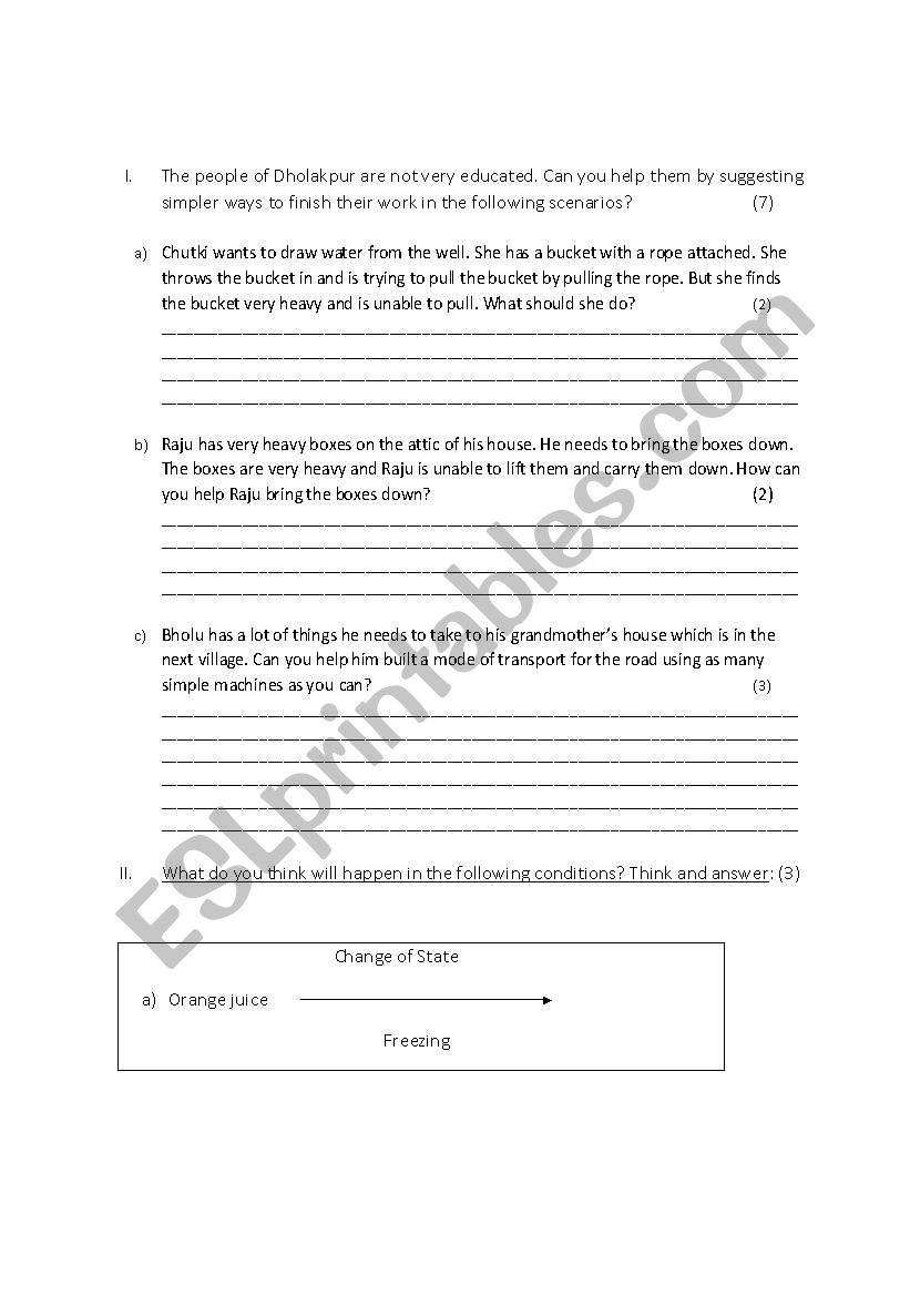 evs worksheet