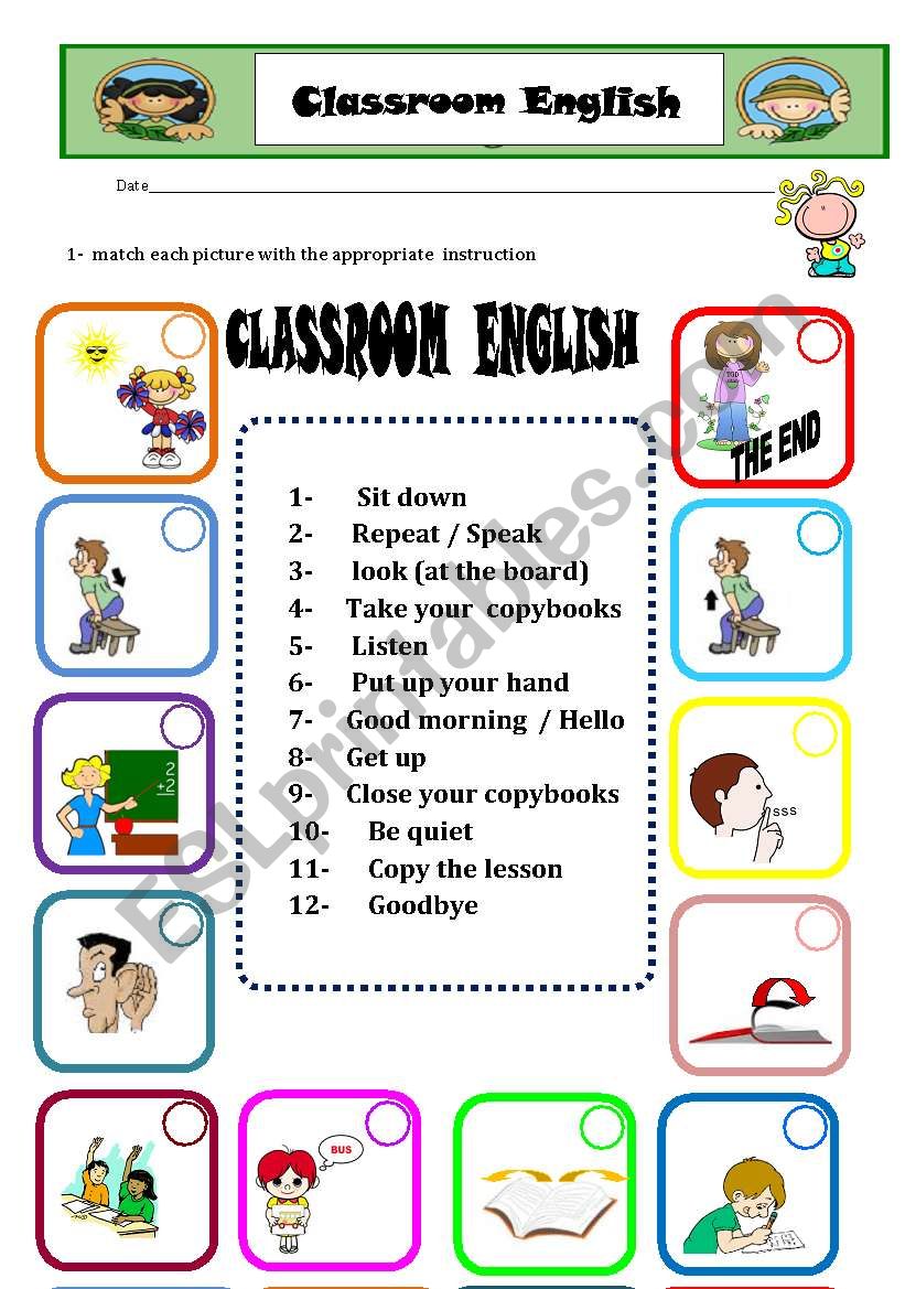 Classroom English ESL Worksheet By Ikebana