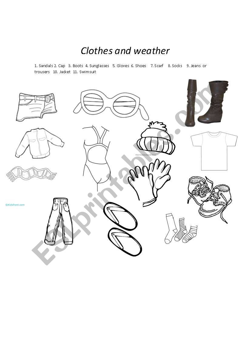 clothing  worksheet