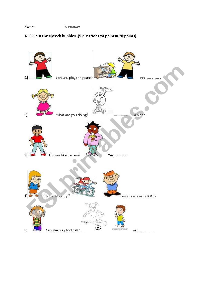 English worksheets: Kid´s box 1 exam