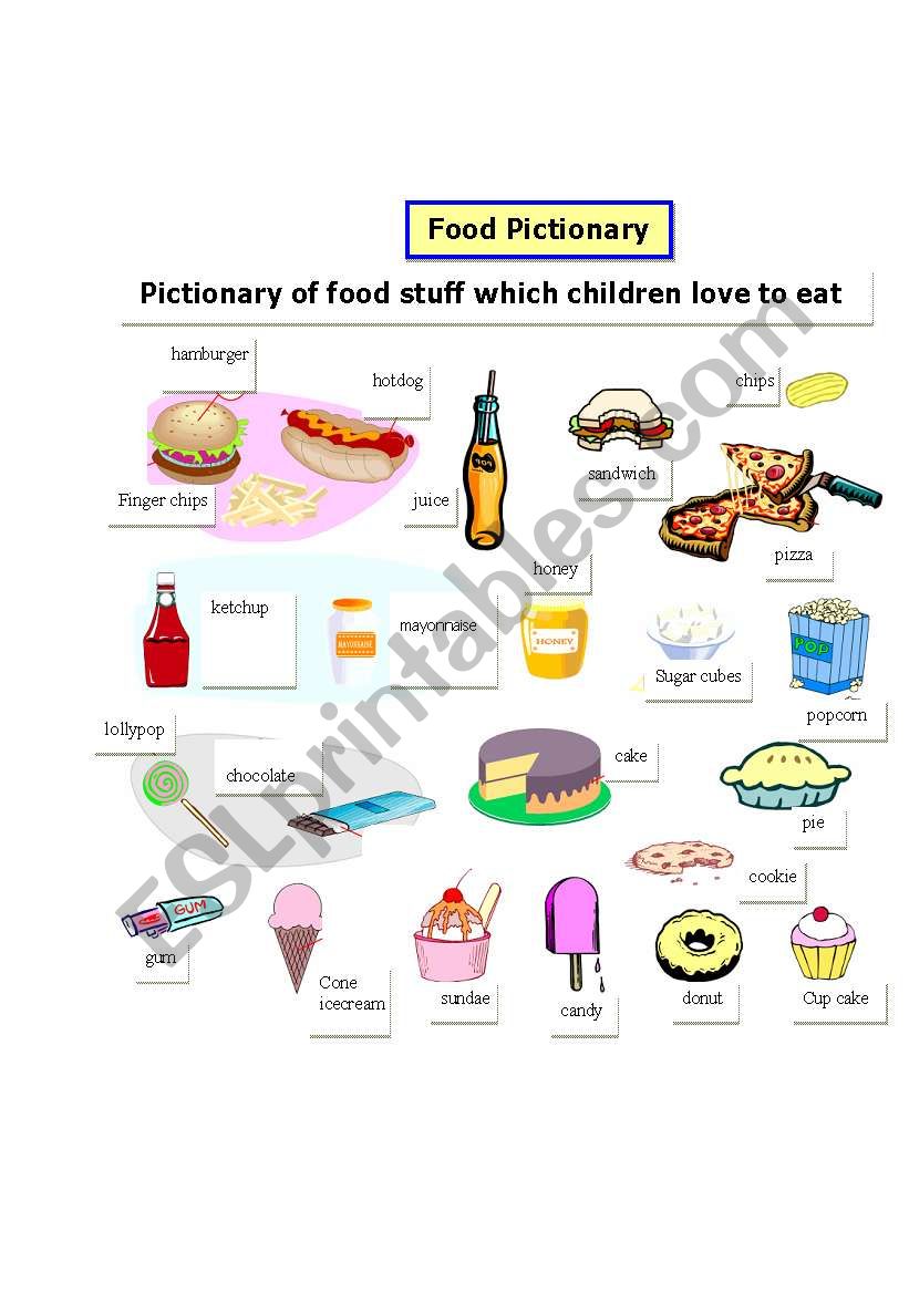 Food I Love to Eat worksheet