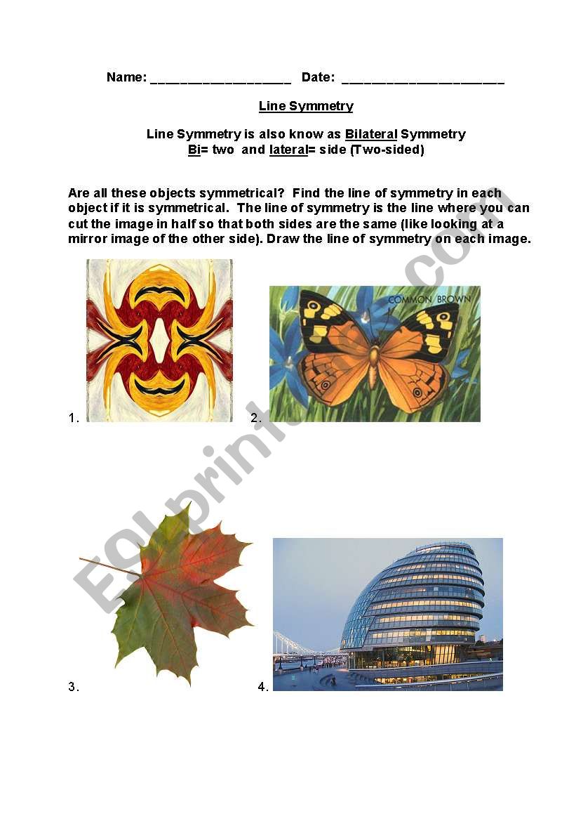 Symmetry worksheet