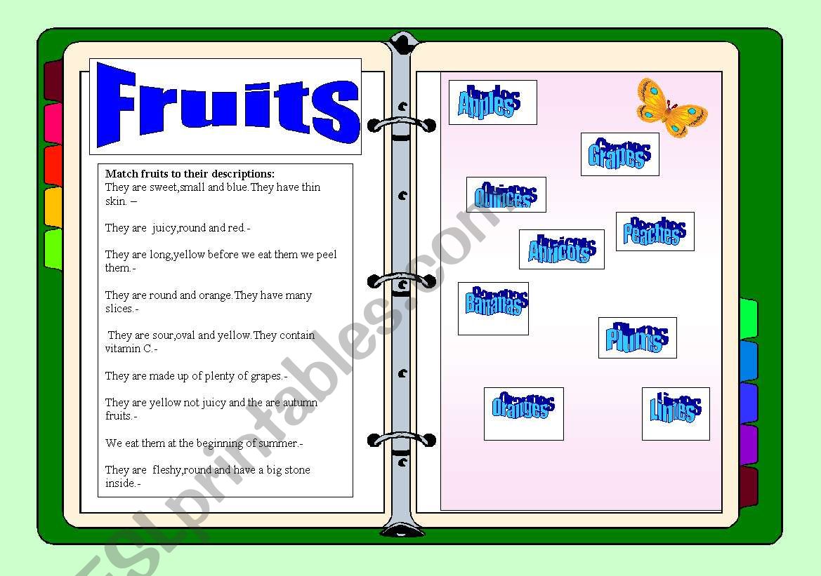 Fruits worksheet