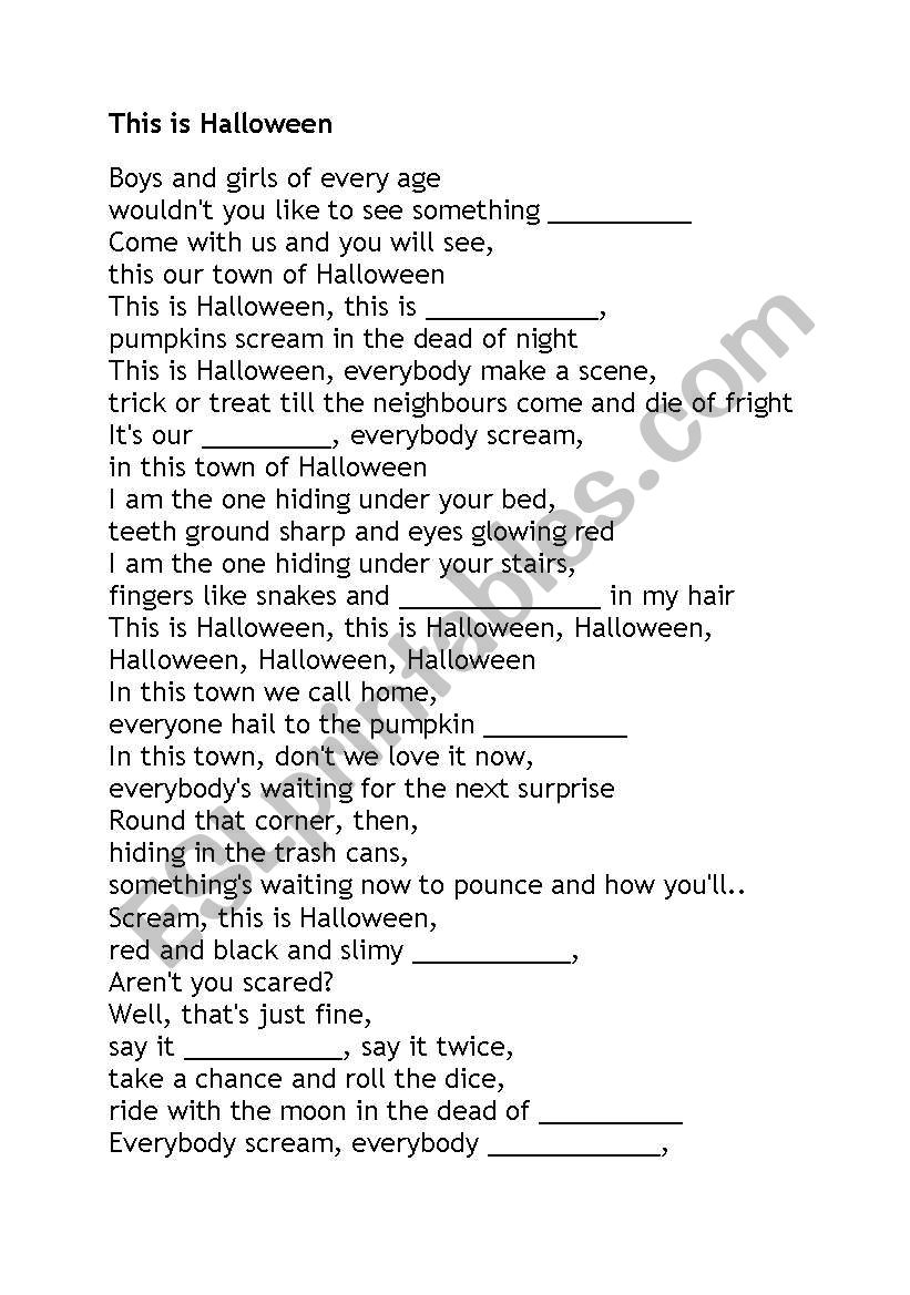 This is Halloween worksheet