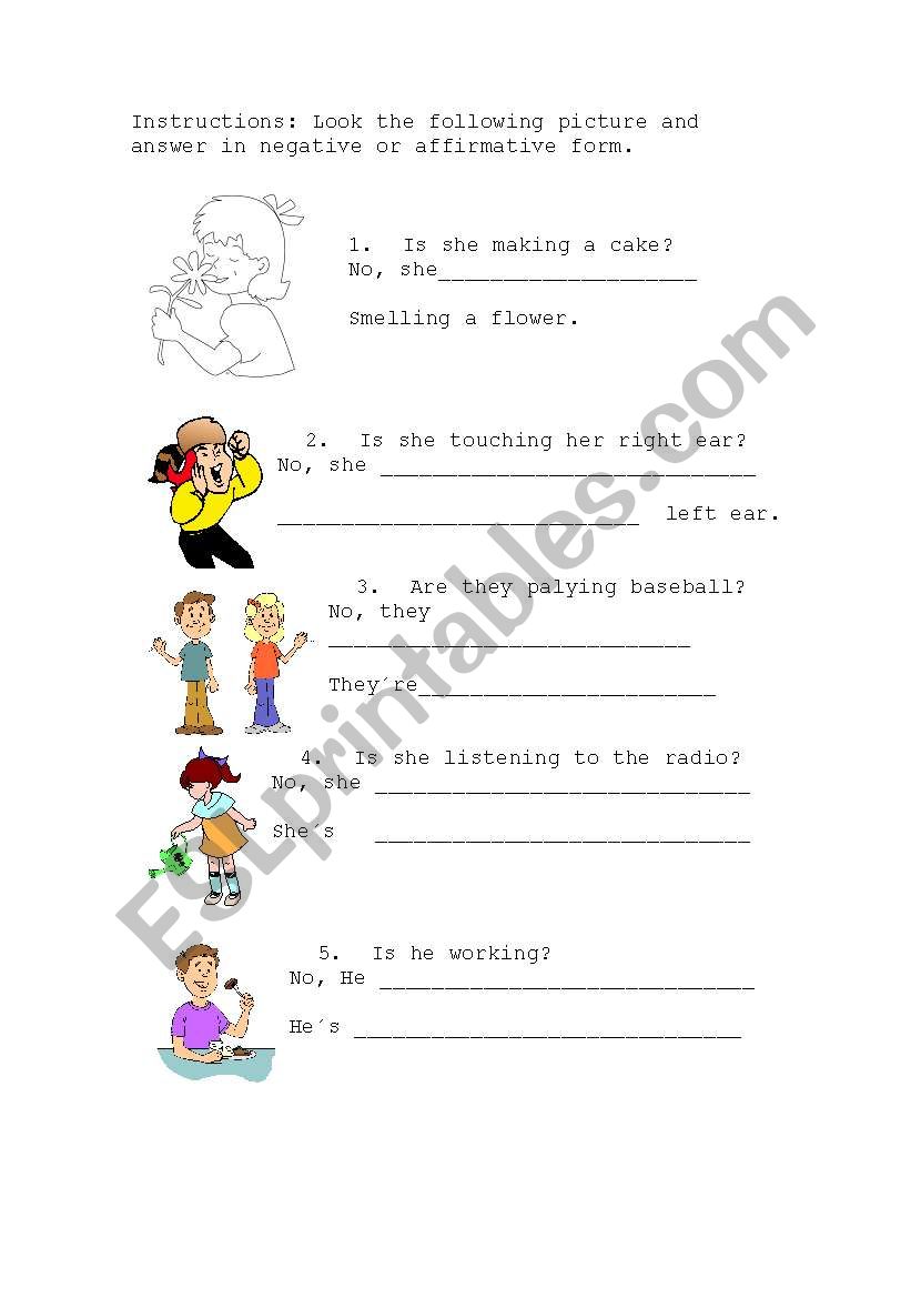 negative and affirmative form worksheet