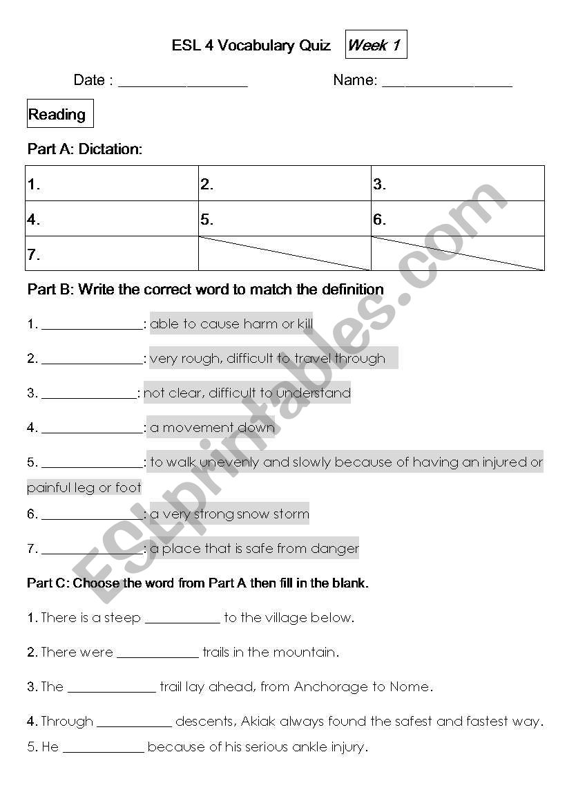 HOUGHTON MIFFLIN 3, LOST AND FOUND, VOCABULARY TEST