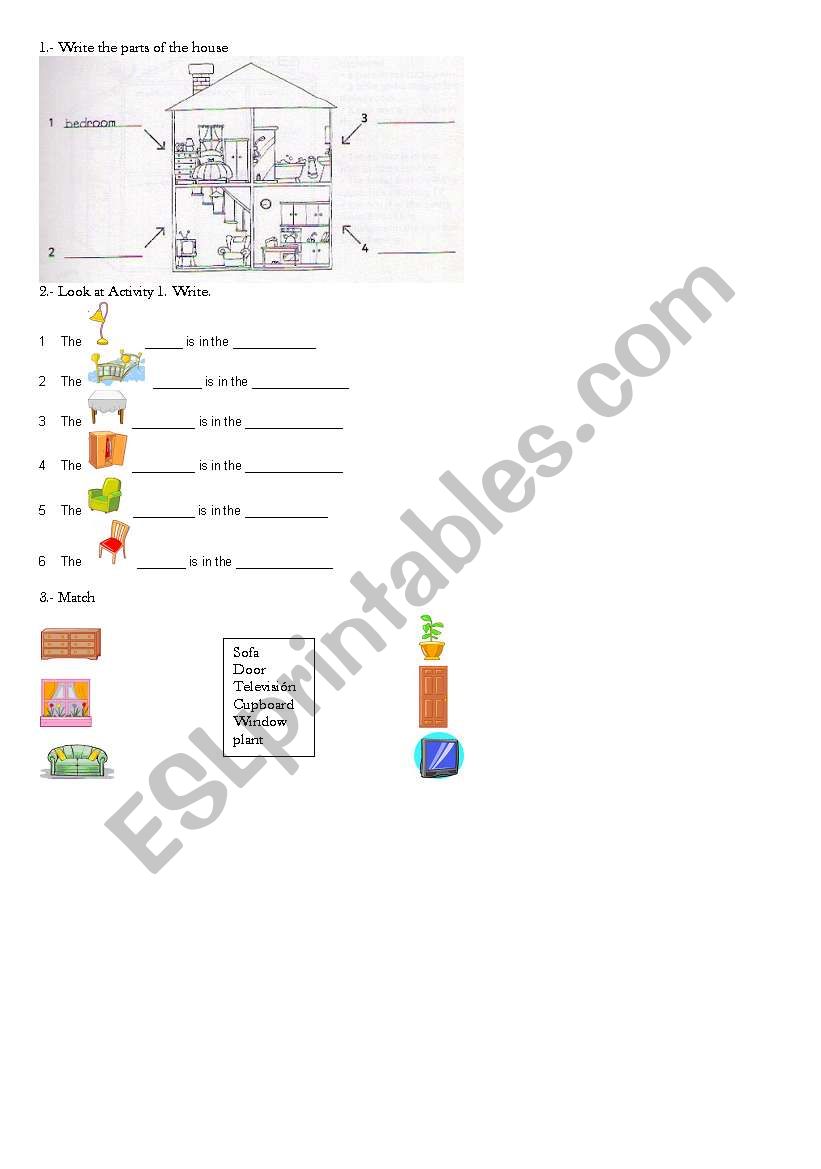 Furniture worksheet