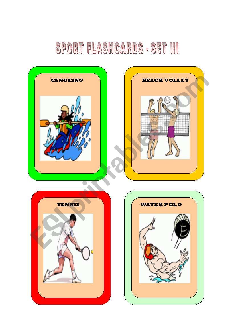 Sports Flashcard Part - 3 worksheet